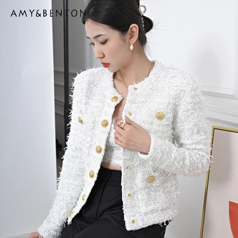 Temperament Single-breasted Coat Women Spring Korean Chic Trend Multi-pocket Gold Buckle Round Neck Long-sleeved Short Coats
Temperament Single-breasted Coat Women Spring Korean Chic Trend Multi-pocket Gold Buckle Round Neck Long-sleeved Short Coats