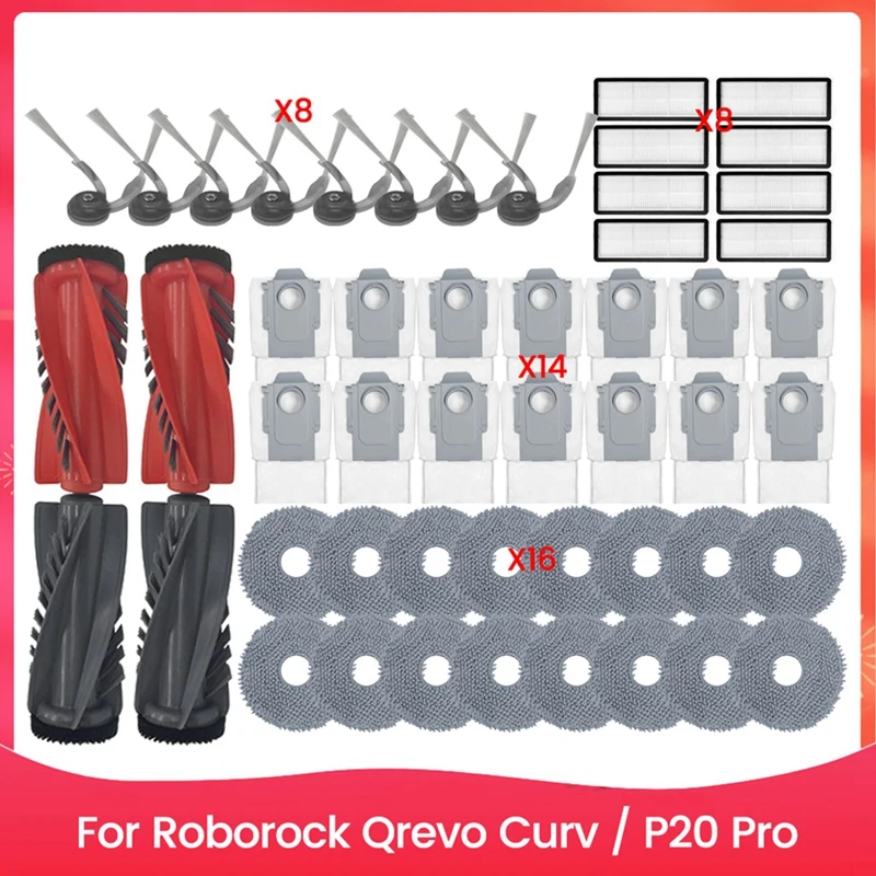AD23-для Roborock Qrevo Curv/P20 Pro, аксессуары для пылесоса, запасные части, основная щетка, боковая щетка, фильтр, мешок для пыли, ткань для швабры
AD23-для Roborock Qrevo Curv/P20 Pro, аксессуары для пылесоса, запасные части, основная щетка, боковая щетка, фильтр, мешок для пыли, ткань для швабры