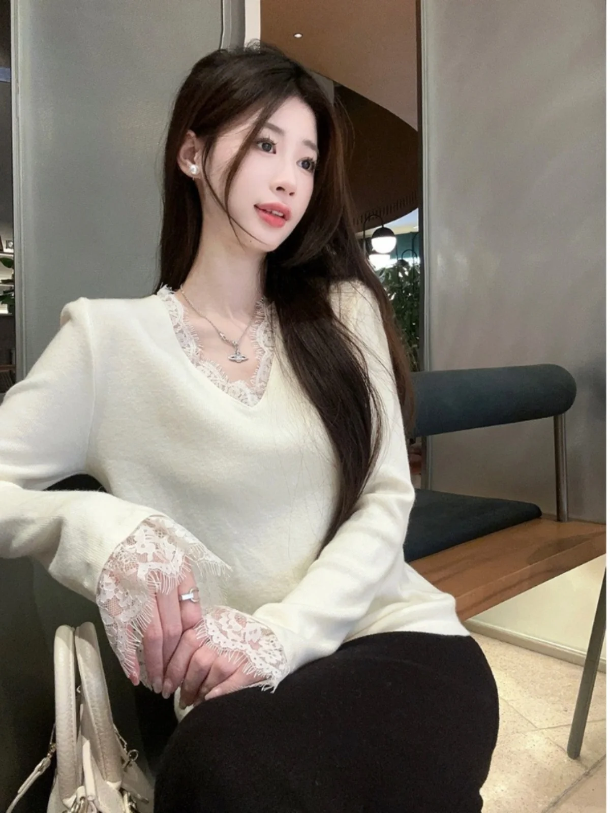 Свитера, джемперы, пуловеры, женские спортивные штаны из искусственного шеи в стиле Харадзюку, полуприталенные для ресторана, ужина, свидания, элегантные, изысканные, женские, теплые
Свитера, джемперы, пуловеры, женские спортивные штаны из искусственного шеи в стиле Харадзюку, полуприталенные для ресторана, ужина, свидания, элегантные, изысканные, женские, теплые