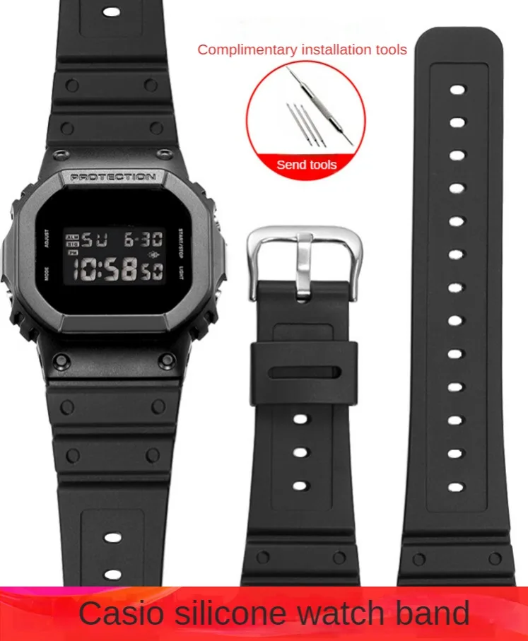 Adapted to G-SHOCK Casio small square sports electronic watch DW-5600 5610 resin silicone watch strap
Adapted to G-SHOCK Casio small square sports electronic watch DW-5600 5610 resin silicone watch strap