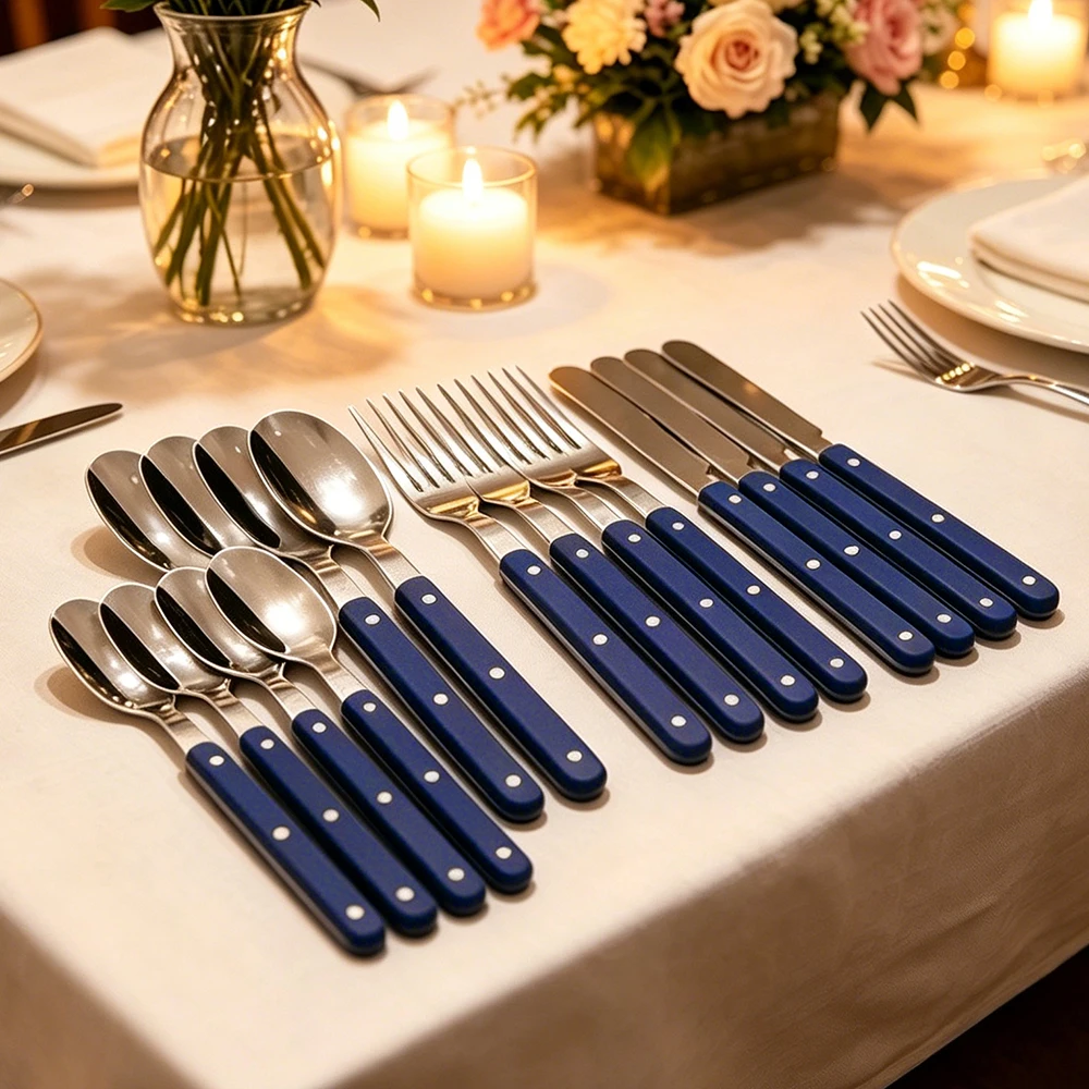 16Pcs Acrylic Handle Knife Fork Set Stainless Steels Dinner Cutlery Set Blue Silver Western Dinnerware Home Tableware
16Pcs Acrylic Handle Knife Fork Set Stainless Steels Dinner Cutlery Set Blue Silver Western Dinnerware Home Tableware