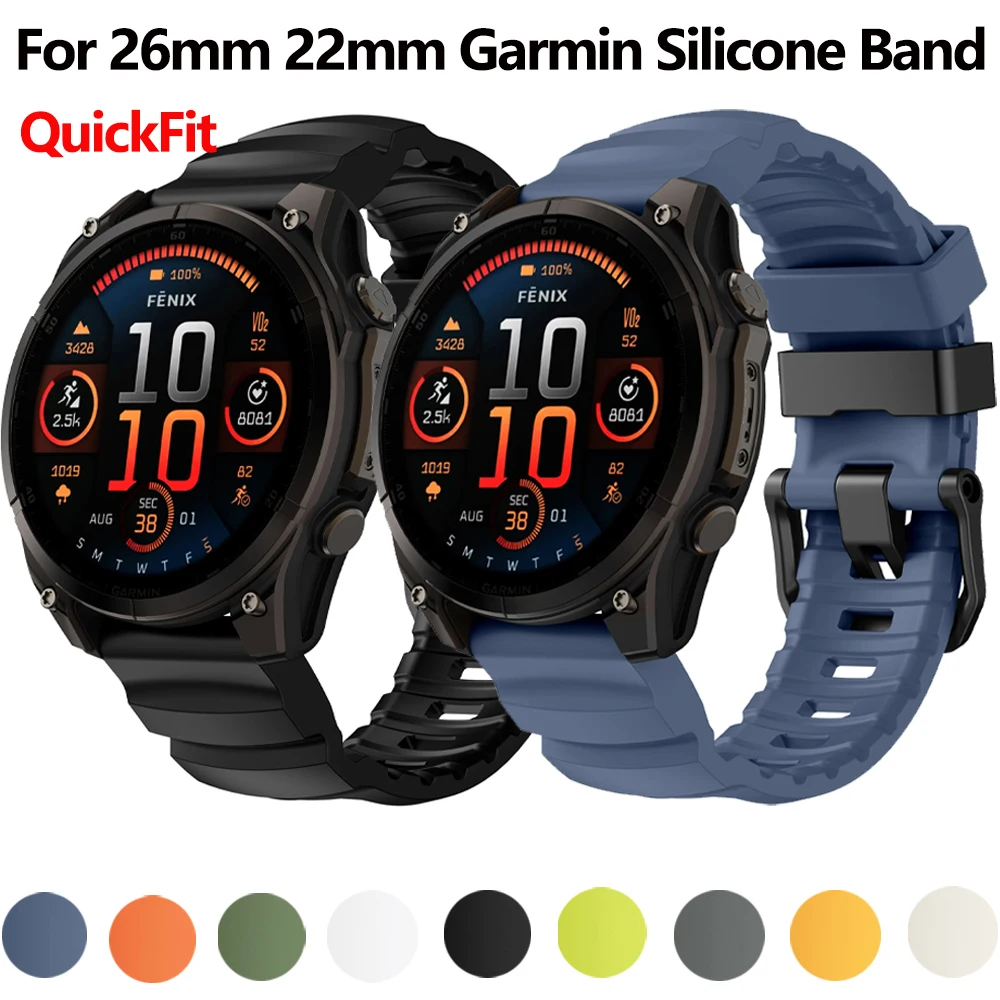 Trail Silicone Strap for 26mm 22mm Garmin Fenix8 47mm 51mm E 7 7X 6 6X/Epix Pro 5/Enduro 3 for Garmin Tactix 8 QuickFit Bracelet
Trail Silicone Strap for 26mm 22mm Garmin Fenix8 47mm 51mm E 7 7X 6 6X/Epix Pro 5/Enduro 3 for Garmin Tactix 8 QuickFit Bracelet