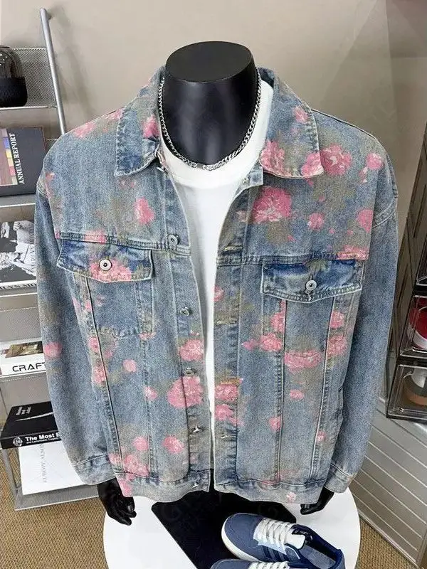 Spring New American High Street Long Sleeve Lapel Heavy Craft Printing Denim Jacket Men's Advanced Design Jacket
Spring New American High Street Long Sleeve Lapel Heavy Craft Printing Denim Jacket Men's Advanced Design Jacket