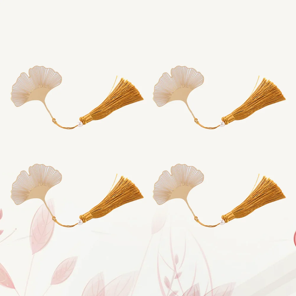 4Pcs Ginkgo Leaf Hollow Bookmarks Chinese Style Creative Brass Tassel Page Markers for Scrapbooks Notebooks Reading
4Pcs Ginkgo Leaf Hollow Bookmarks Chinese Style Creative Brass Tassel Page Markers for Scrapbooks Notebooks Reading