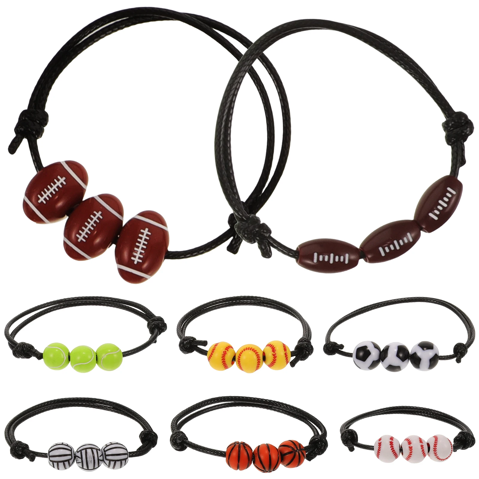 8pcs Ball Bracelets For Girls Boys Sports Bracelets Adjustable Decorative Wrist Accessories Unique Fan Supplies Party Souvenirs
8pcs Ball Bracelets For Girls Boys Sports Bracelets Adjustable Decorative Wrist Accessories Unique Fan Supplies Party Souvenirs