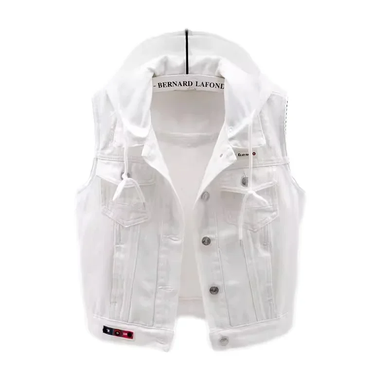 White Detachable Hooded Pocket Denim Vest Women Slim Short Cowboy Waistcoat Spring Summer Korean Sleeveless Jeans Jacket Female
White Detachable Hooded Pocket Denim Vest Women Slim Short Cowboy Waistcoat Spring Summer Korean Sleeveless Jeans Jacket Female