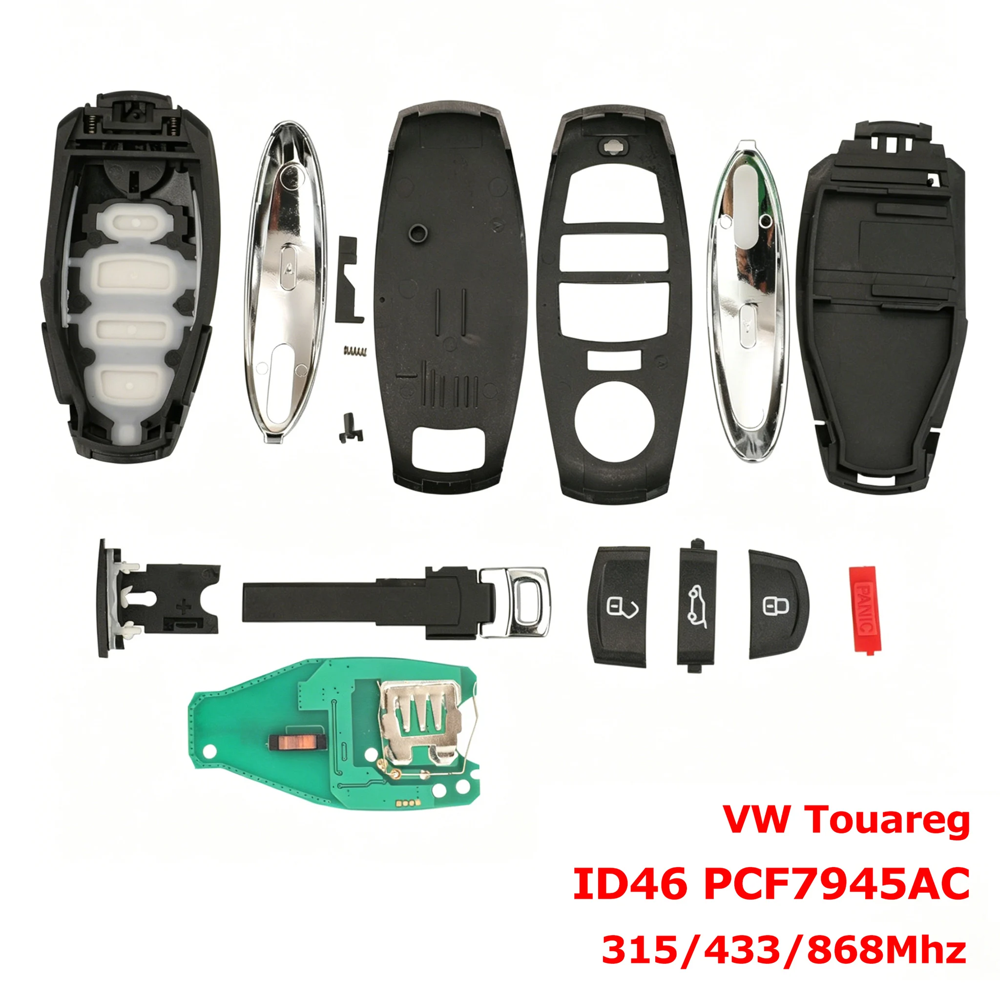 7945AC Chip 315 / 433 / 868Mhz 3 / 4 Buttons Car Remote Control Smart Key For Volkswagen VW Touareg 2010 2011 2012 2013 2014
7945AC Chip 315 / 433 / 868Mhz 3 / 4 Buttons Car Remote Control Smart Key For Volkswagen VW Touareg 2010 2011 2012 2013 2014
