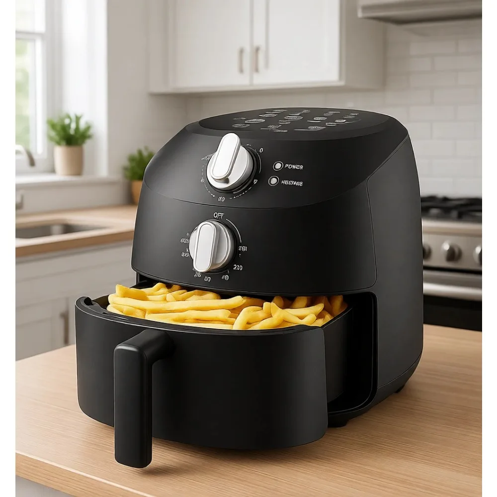 Compact 2.1 Quart Air Fryer 12 Presets Adjustable Timer Temperature 180-400F Dishwasher Safe Basket
Compact 2.1 Quart Air Fryer 12 Presets Adjustable Timer Temperature 180-400F Dishwasher Safe Basket