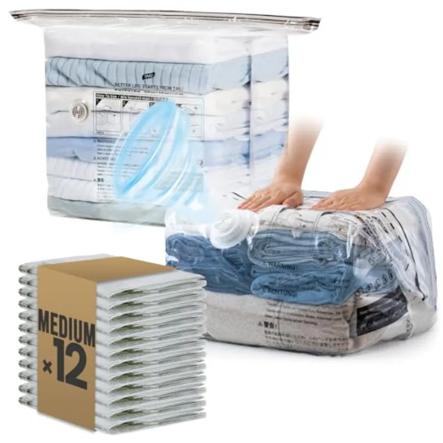 Pack Cube Vacuum Storage Bags Size 25x19x11 inch Vacuum Seal Bags for Clothing Travel Compression Packing for Clothes Blankets
Pack Cube Vacuum Storage Bags Size 25x19x11 inch Vacuum Seal Bags for Clothing Travel Compression Packing for Clothes Blankets