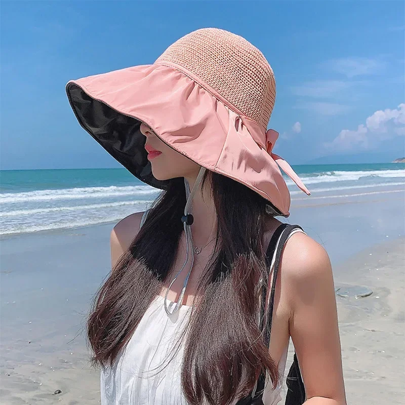 Summer Sun Hat Women's Straw Woven Anti Ultraviolet with Big Brim Seaside Black Glue Breathable Bucket Hat Umbrella Hat
Summer Sun Hat Women's Straw Woven Anti Ultraviolet with Big Brim Seaside Black Glue Breathable Bucket Hat Umbrella Hat