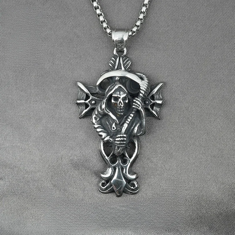 Personality Retro Sickle Skull Accessories Stainless Steel Men's Necklace Unisex Sweater Chain
Personality Retro Sickle Skull Accessories Stainless Steel Men's Necklace Unisex Sweater Chain