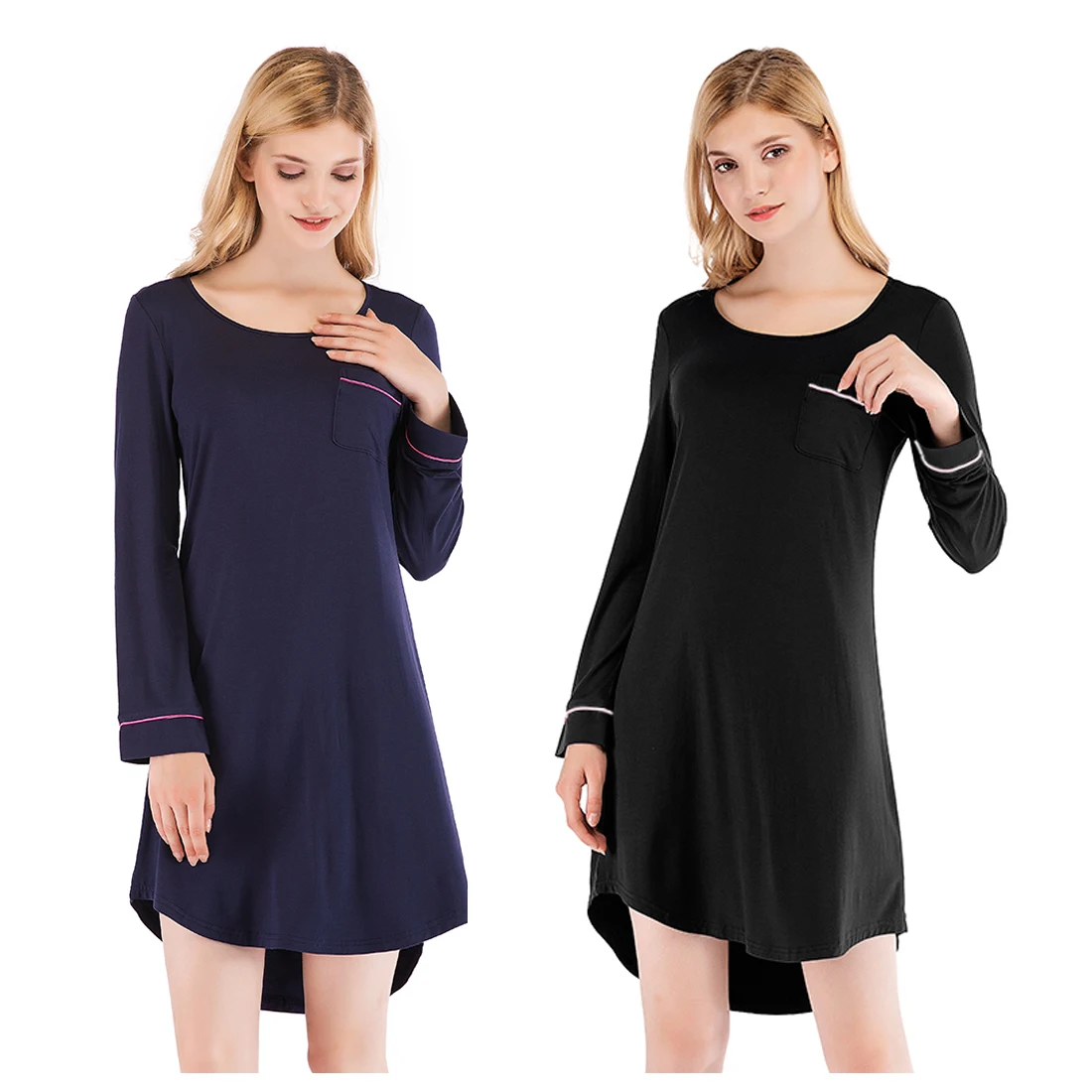 Aamikast Fall Nightdress Solid Nightgowns for Women Long Sleeve Night Dress Casual Loungewear Sleepwear Woman Pajamas for Spring
Aamikast Fall Nightdress Solid Nightgowns for Women Long Sleeve Night Dress Casual Loungewear Sleepwear Woman Pajamas for Spring