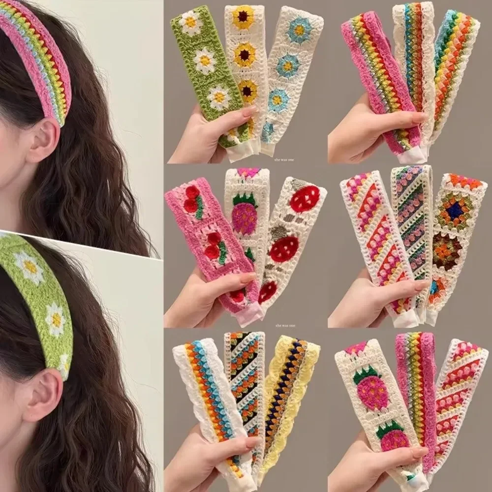 Bohemian Style Knitted Hairband Embroidered Flowers Candy Colors Magic Tape Hairband Adjustable Forehead Hair Strips Girl
Bohemian Style Knitted Hairband Embroidered Flowers Candy Colors Magic Tape Hairband Adjustable Forehead Hair Strips Girl
