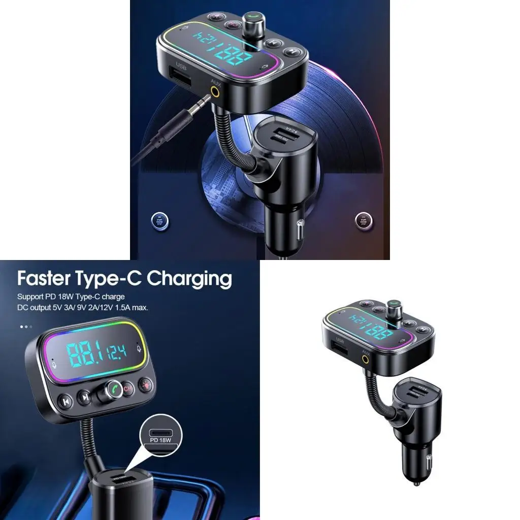 FM-передатчик Bluetooth-совместимый 5.0 Беспроводное автомобильное зарядное устройство MP3-аудиоплеер
FM-передатчик Bluetooth-совместимый 5.0 Беспроводное автомобильное зарядное устройство MP3-аудиоплеер