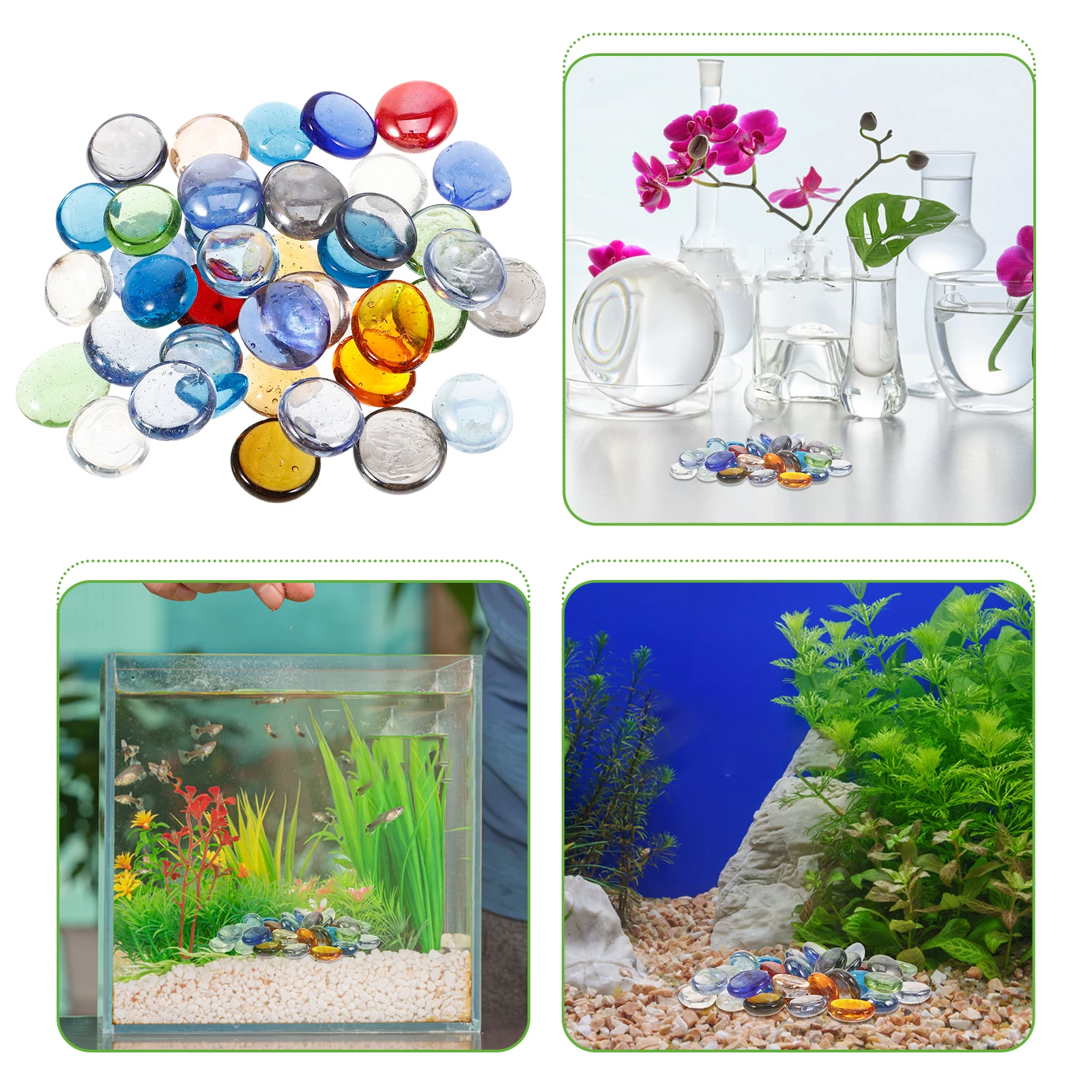 Glass Gem Decoration Flowerpot Bead Decors Fish Tank Landscape Mix Beads Flat Colorful Glass Pebbles Stylish Smooth Edge Vivid
Glass Gem Decoration Flowerpot Bead Decors Fish Tank Landscape Mix Beads Flat Colorful Glass Pebbles Stylish Smooth Edge Vivid
