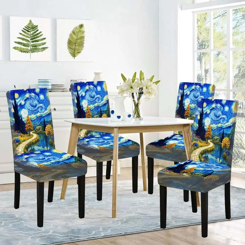 Flat print dining chair cover Fantasy starry sky pattern, reusable, washable, home dining chair cover
Flat print dining chair cover Fantasy starry sky pattern, reusable, washable, home dining chair cover