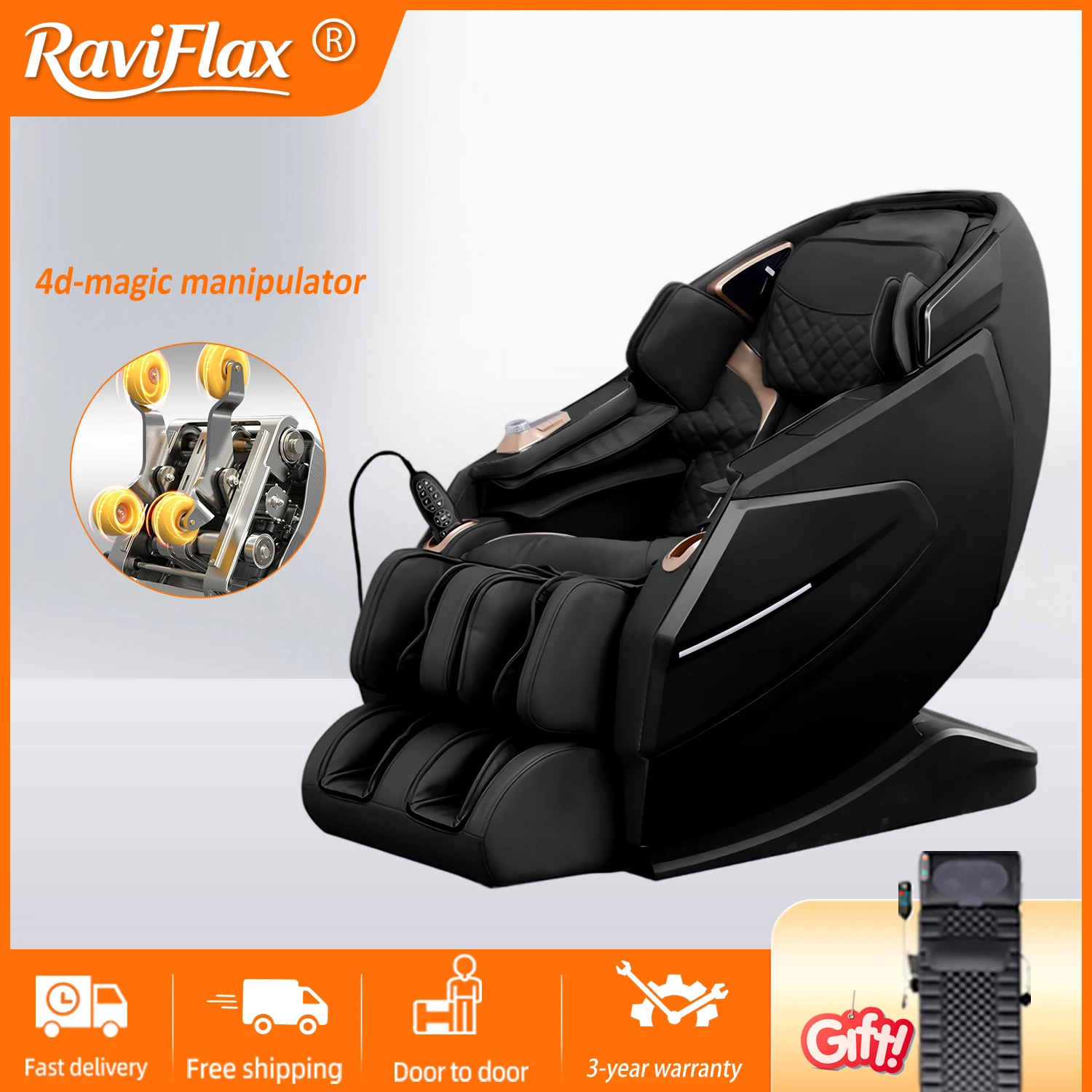 RaviFlax AI Smart Massage Chair zero gravity 2026 with full body scan SL Track, Heating luetooth Speaker,Airbags Massage Chair
RaviFlax AI Smart Massage Chair zero gravity 2026 with full body scan SL Track, Heating luetooth Speaker,Airbags Massage Chair