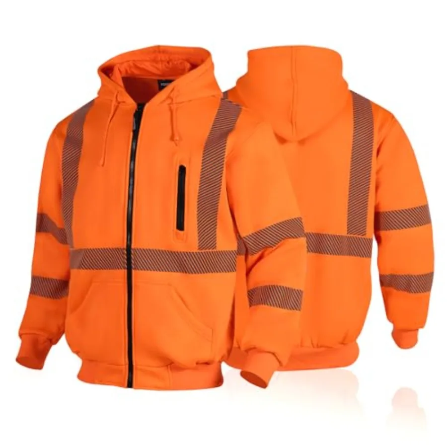 FONIRRA High Visibility Safety Work Hoodie for men Construction Hi Vis Reflective Fleece Sweatshirt with Zipper ANSI Class 3
FONIRRA High Visibility Safety Work Hoodie for men Construction Hi Vis Reflective Fleece Sweatshirt with Zipper ANSI Class 3