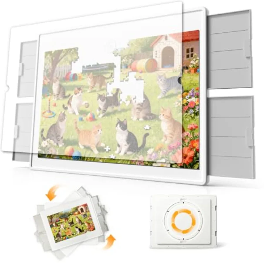 Rotating Jigsaw Puzzle Board for 1500 Pieces with 4 Drawers | 35"x27" Portable Spinning Puzzle Table for Adults | Embedded Lazy Susan Jigsaw Puzzle Table
Rotating Jigsaw Puzzle Board for 1500 Pieces with 4 Drawers | 35"x27" Portable Spinning Puzzle Table for Adults | Embedded Lazy Susan Jigsaw Puzzle Table