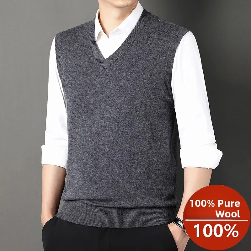 00 Pure Wool Men's Thiened Knitted Vest Autumn Winter Sle Svel Sweater Color mid You V Ne Camere irt
00 Pure Wool Men's Thiened Knitted Vest Autumn Winter Sle Svel Sweater Color mid You V Ne Camere irt