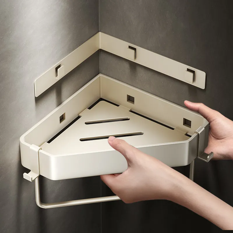 Cream White 304 Steel Corner Shelf, No Drill Shower Caddy with Removable Hook, Rustproof Wall Mount Storage for Toiletries
Cream White 304 Steel Corner Shelf, No Drill Shower Caddy with Removable Hook, Rustproof Wall Mount Storage for Toiletries
