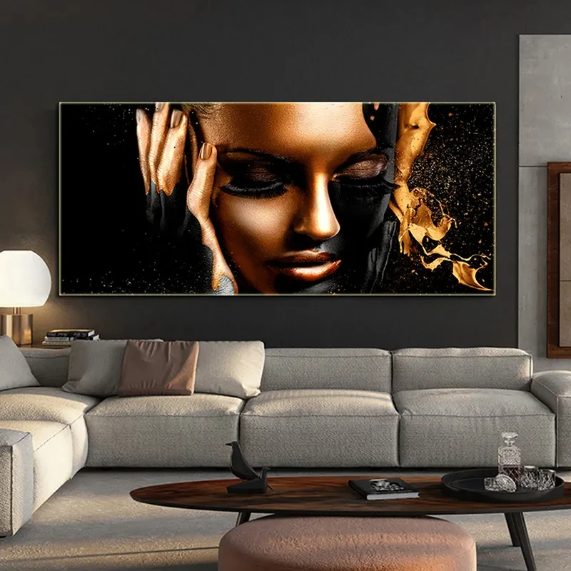 Luxury Black Gold African Woman Canvas Poster Elegant Abstract Portrait Art Painting Living Room Bedroom Home Wall Decor
Luxury Black Gold African Woman Canvas Poster Elegant Abstract Portrait Art Painting Living Room Bedroom Home Wall Decor