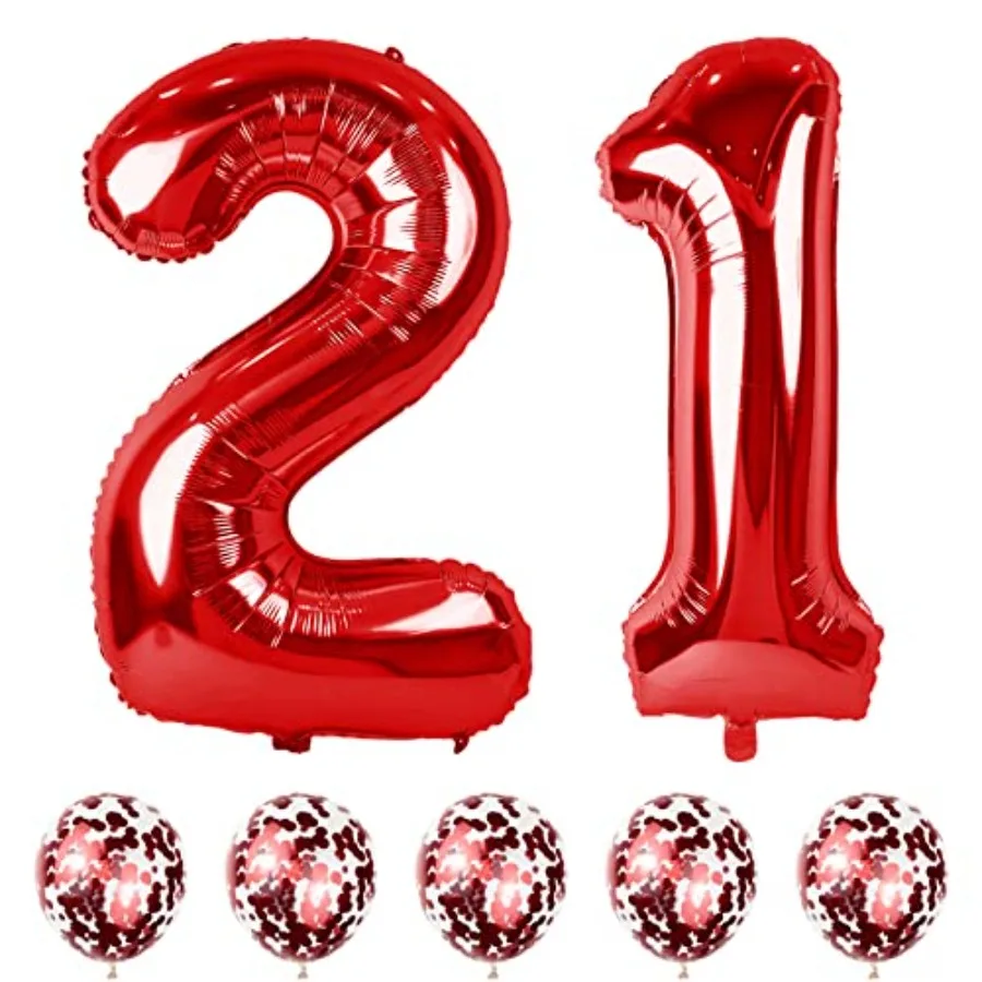 21st Birthday Balloons for Her, Inch Giant Foil Balloons with Confetti Balloons Kit, Digit 2 and 1 Helium Balloons for Boys Gir
21st Birthday Balloons for Her, Inch Giant Foil Balloons with Confetti Balloons Kit, Digit 2 and 1 Helium Balloons for Boys Gir
