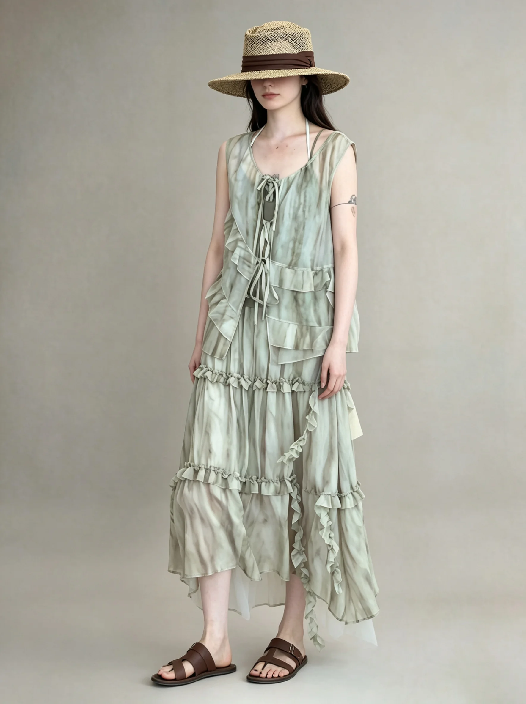 Summer Vacation Style Green Gradient Blouse And A-Line Skirt Set with Lace Hem High Waist Casual Wear for Women
Summer Vacation Style Green Gradient Blouse And A-Line Skirt Set with Lace Hem High Waist Casual Wear for Women