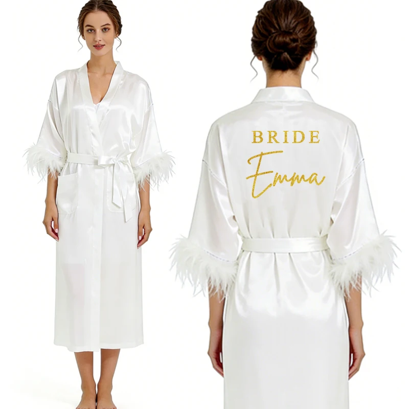 Персонализированный халат с именем и датой для невесты и подружек невесты, с перьями, для дня рождения, с возможностью добавления любого текста
Персонализированный халат с именем и датой для невесты и подружек невесты, с перьями, для дня рождения, с возможностью добавления любого текста