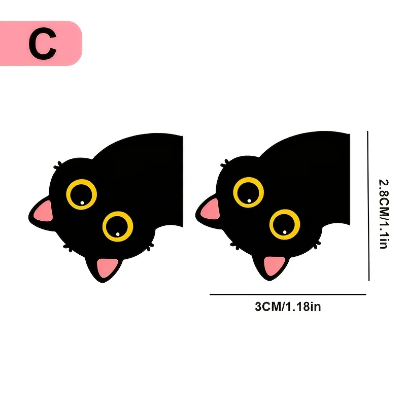 2Pcs/Set Big Eyes Black Cat Waterproof Vinyl Stickers, Scratch Cover Decals for Car Mirror, Phone, Laptop, Cup
2Pcs/Set Big Eyes Black Cat Waterproof Vinyl Stickers, Scratch Cover Decals for Car Mirror, Phone, Laptop, Cup