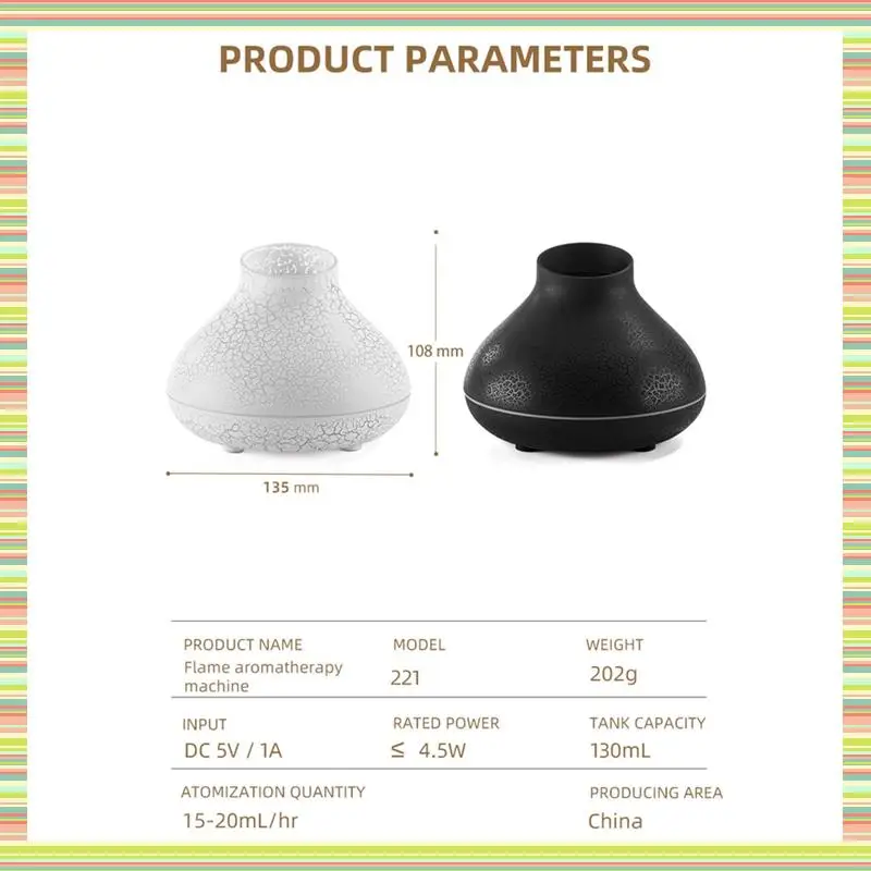 A97P Flame Diffuser 130Ml Bonfire Diffuser Colorful Flame Humidifier Small Essential Oil Diffuser For Room Office A
A97P Flame Diffuser 130Ml Bonfire Diffuser Colorful Flame Humidifier Small Essential Oil Diffuser For Room Office A