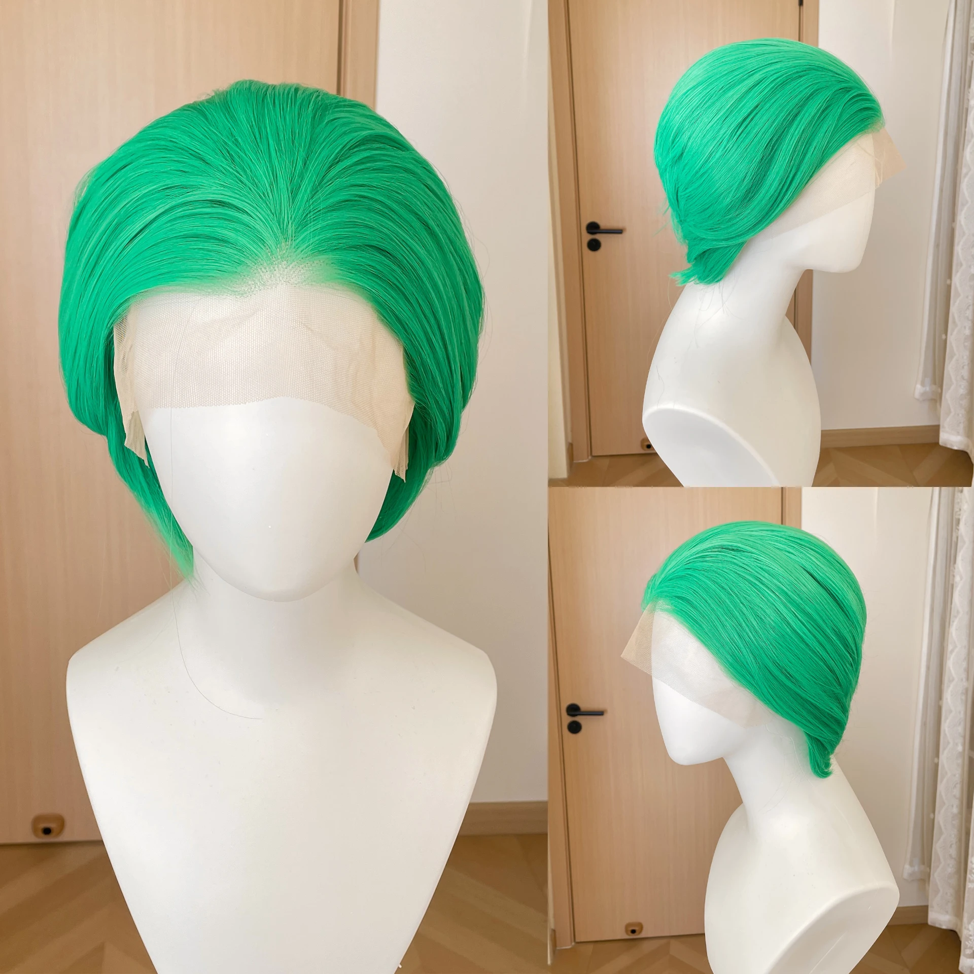 Light Green Short Bob Cut Cosplay Wigs for Women 13X4 Synthetic Lace Front Glueless Wigs for Men Medium Cap 150% Heat Resistant
Light Green Short Bob Cut Cosplay Wigs for Women 13X4 Synthetic Lace Front Glueless Wigs for Men Medium Cap 150% Heat Resistant