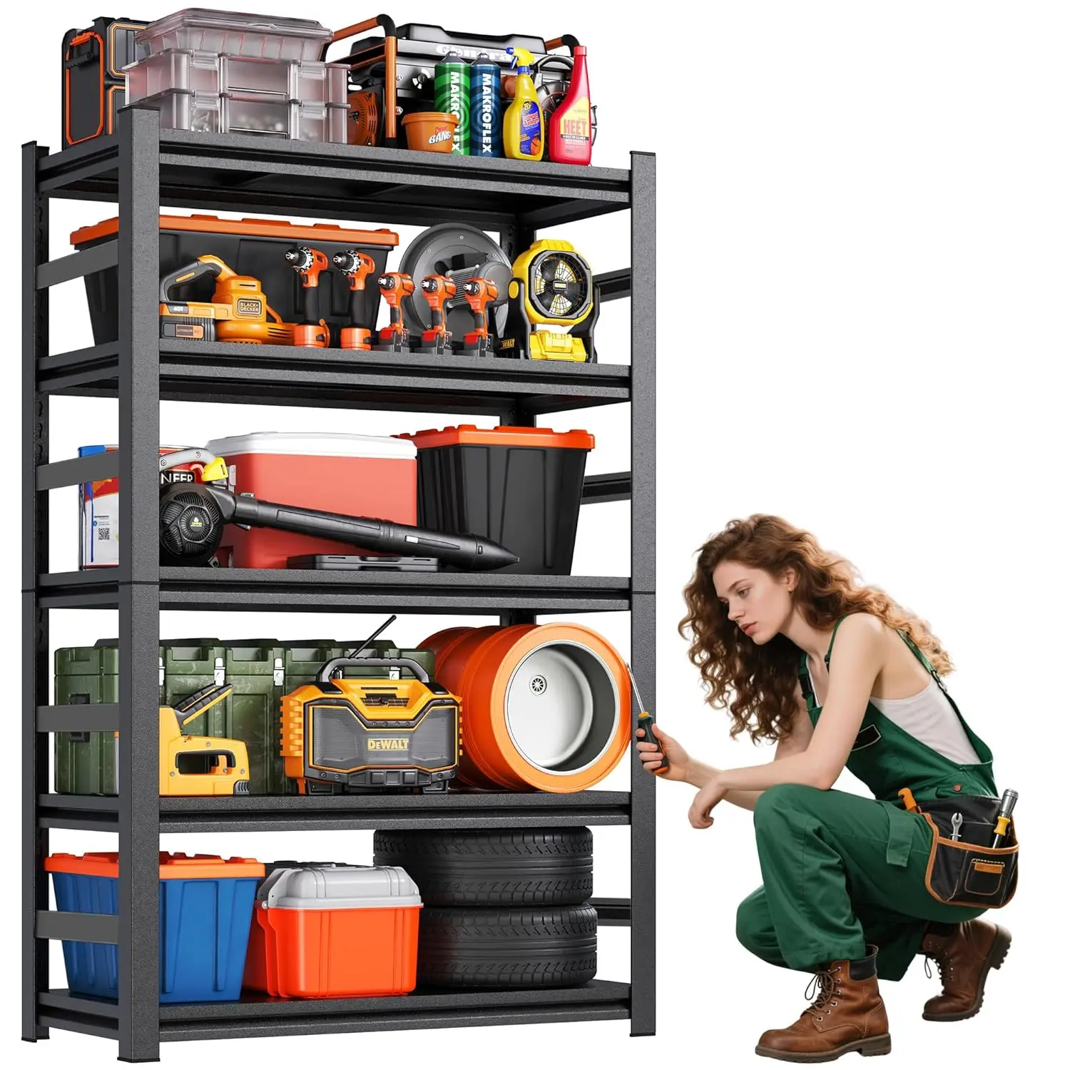 Металлический стеллаж для гаража 72H/36W - Сверхпрочные полки для хранения в гараже, грузоподъемность 3500 фунтов, 5-ярусная стальная стойка с усиленной конструкцией, на заказ
Металлический стеллаж для гаража 72H/36W - Сверхпрочные полки для хранения в гараже, грузоподъемность 3500 фунтов, 5-ярусная стальная стойка с усиленной конструкцией, на заказ