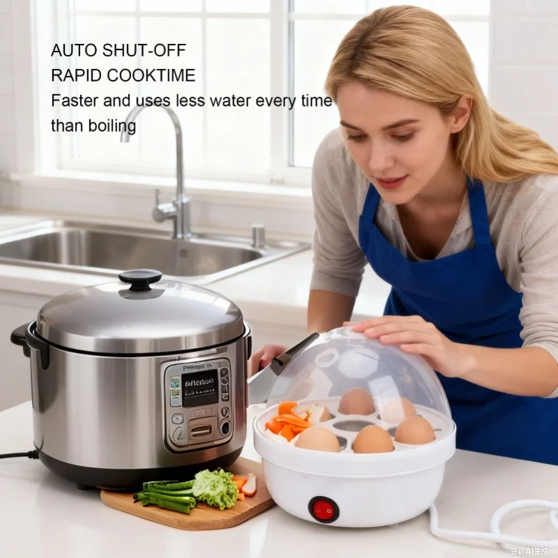 350W Electric Egg Cooker for Hard Boiled Poached Eggs 7 Capacity Auto Shut Off
350W Electric Egg Cooker for Hard Boiled Poached Eggs 7 Capacity Auto Shut Off
