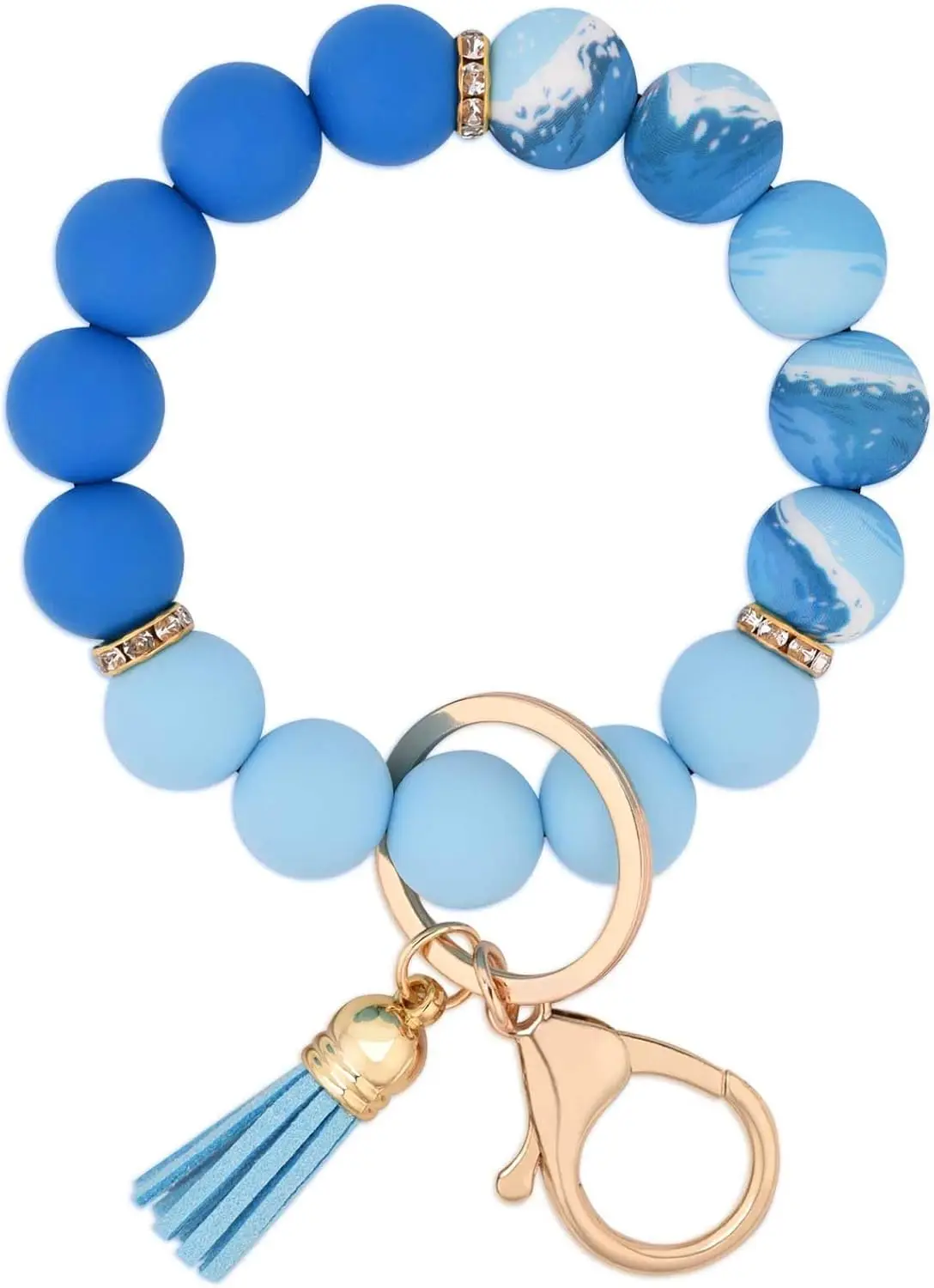 Silicone Beaded Keychain Wristlet Key Ring Bracelet Cute Car Key Chain Holder for Women Girls
Silicone Beaded Keychain Wristlet Key Ring Bracelet Cute Car Key Chain Holder for Women Girls