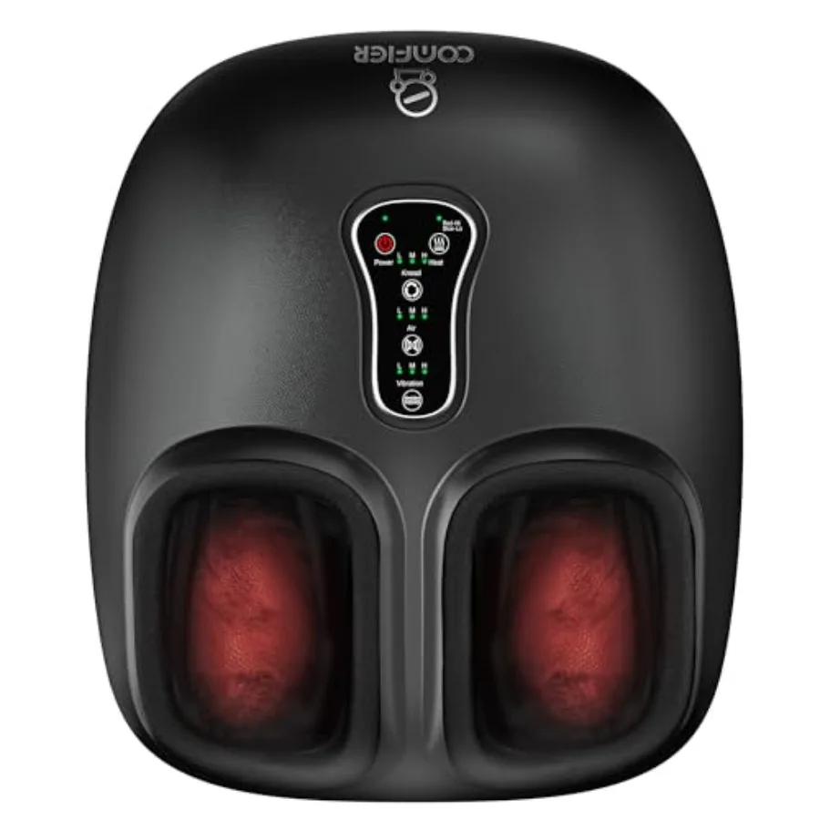 Shiatsu foot massager for home office use, neoprene and PU leather in black, heat+vibration+rolling compression for plantar fas
Shiatsu foot massager for home office use, neoprene and PU leather in black, heat+vibration+rolling compression for plantar fas