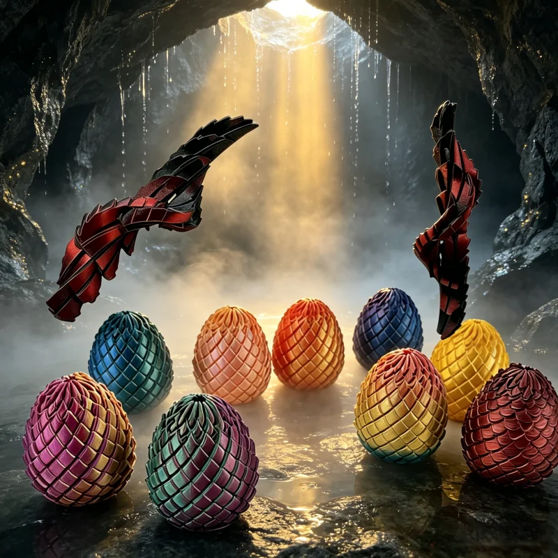 Colorful 3D Printed Twisty Fidget Dragon Egg Spiral Rotating Easter Dragon Eggs Slippery Egg Fidget Small Decorative Ornament
Colorful 3D Printed Twisty Fidget Dragon Egg Spiral Rotating Easter Dragon Eggs Slippery Egg Fidget Small Decorative Ornament