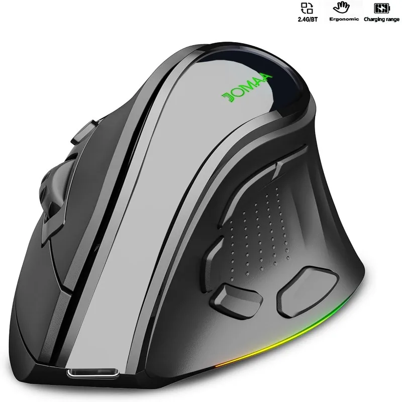 2.4G Wireless Bluetooth Dual Mode Ergonomic Vertical Mouse with RGB Backlight Rechargeable Silent Office Home
2.4G Wireless Bluetooth Dual Mode Ergonomic Vertical Mouse with RGB Backlight Rechargeable Silent Office Home
