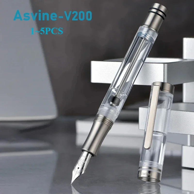 Asvine 5/1PCS V200 Titanium Fountain Pen Luxury Elegant Acrylic Vacuum Filling Asvine M/F Nib Office Writing Supplies Stationery
Asvine 5/1PCS V200 Titanium Fountain Pen Luxury Elegant Acrylic Vacuum Filling Asvine M/F Nib Office Writing Supplies Stationery