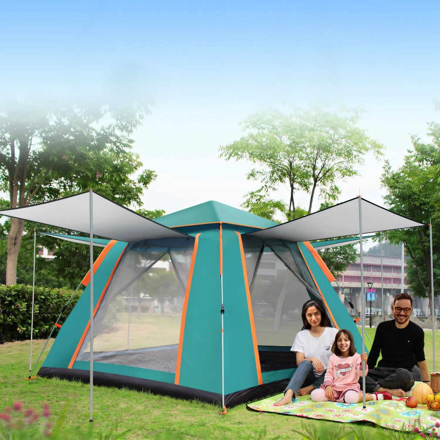 For 4-5 Person Camping Tent Outdoor Foldable Waterproof Tent with 2 Mosquito Nets Windows Carrying Bag for Hiking Climbing Adven
For 4-5 Person Camping Tent Outdoor Foldable Waterproof Tent with 2 Mosquito Nets Windows Carrying Bag for Hiking Climbing Adven