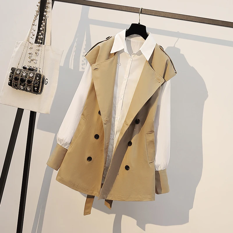 SuperAen 2022 Spring New Retro Vest Coat Thin Turn Down Collar Full Two Piece Set Women Shirts
SuperAen 2022 Spring New Retro Vest Coat Thin Turn Down Collar Full Two Piece Set Women Shirts