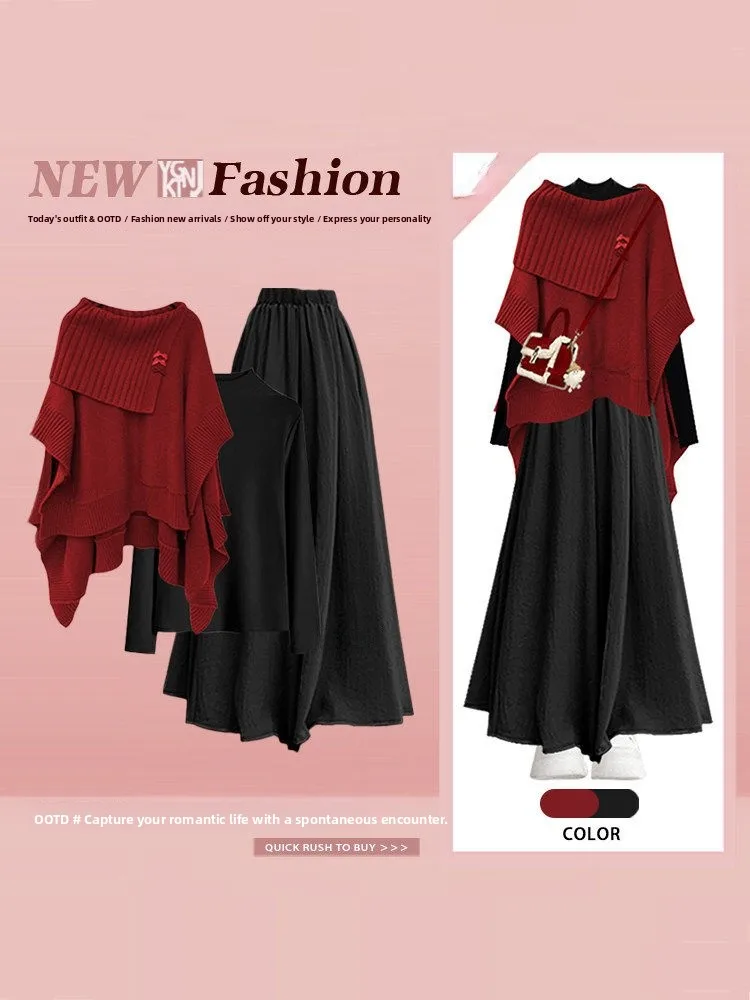 Elegant Winter Knitted Sweater Set Women's Maturity Style Bottoming Shirt Casual Wide Leg Pants Three Piece Set
Elegant Winter Knitted Sweater Set Women's Maturity Style Bottoming Shirt Casual Wide Leg Pants Three Piece Set