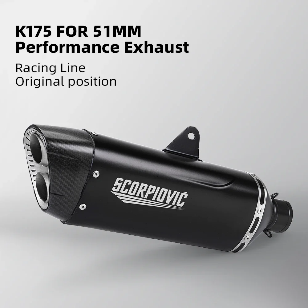 Universal Motorcycle Exhaust Escape System, Double Hole Universal Cauda Seção, Ninja400, Tubo de escape modificado R1, K175
Universal Motorcycle Exhaust Escape System, Double Hole Universal Cauda Seção, Ninja400, Tubo de escape modificado R1, K175