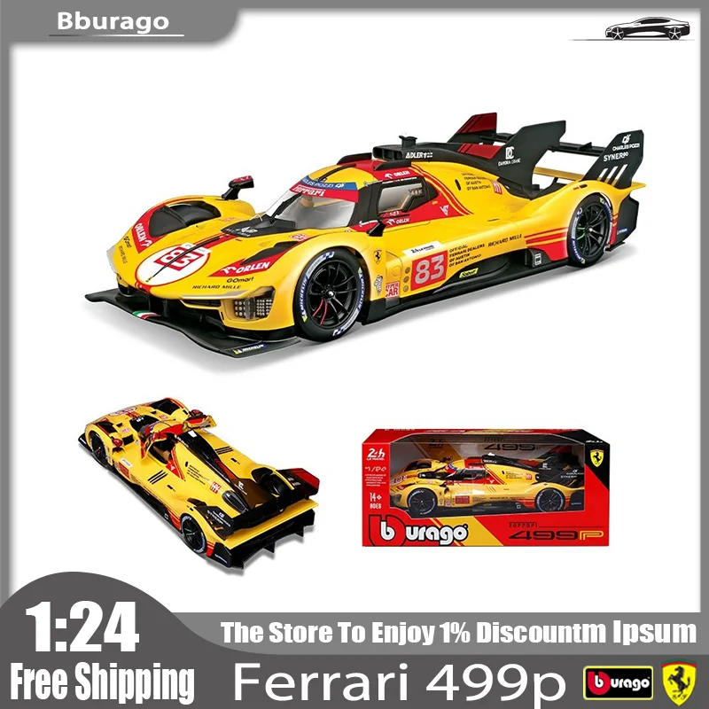 Новый в наличии Burago 1:24 24h Lemans Ferrari 499p # 83 2024 Wec Qatar миниатюрная литая под давлением модель из сплава 330 P4 Daytona автомобильные игрушки в подарок
Новый в наличии Burago 1:24 24h Lemans Ferrari 499p # 83 2024 Wec Qatar миниатюрная литая под давлением модель из сплава 330 P4 Daytona автомобильные игрушки в подарок