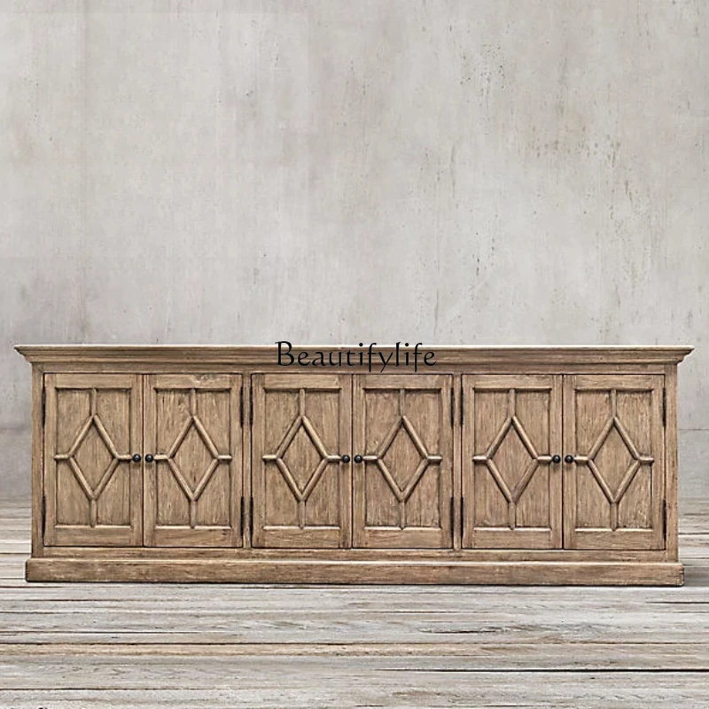 American country retro old solid carved dining side cabinet restaurant oak TV cabinet
American country retro old solid carved dining side cabinet restaurant oak TV cabinet