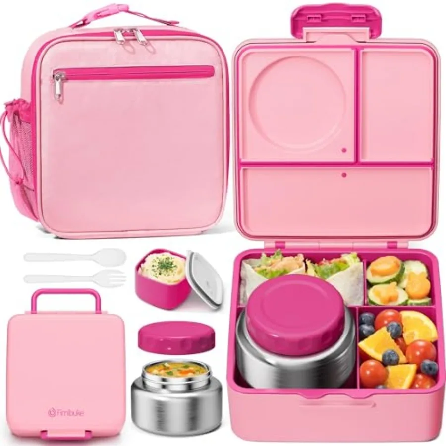 Bento Lunch Box with Thermo, Leakproof Toddler Bento Box with 8.5OZ Insulated Food Jar, Lunch Bag and Utensils BPA Free Dishwas
Bento Lunch Box with Thermo, Leakproof Toddler Bento Box with 8.5OZ Insulated Food Jar, Lunch Bag and Utensils BPA Free Dishwas