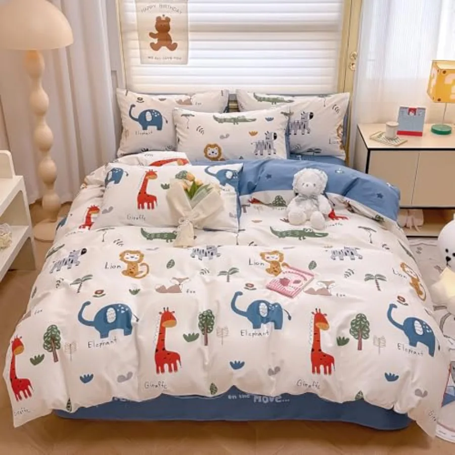 Duvet Cover Size 100% Cotton Zoo s Duvet Cover Set for Boys Girls Cartoon Lion Giraffe Elephant Print Soft Breathable Bedding S
Duvet Cover Size 100% Cotton Zoo s Duvet Cover Set for Boys Girls Cartoon Lion Giraffe Elephant Print Soft Breathable Bedding S