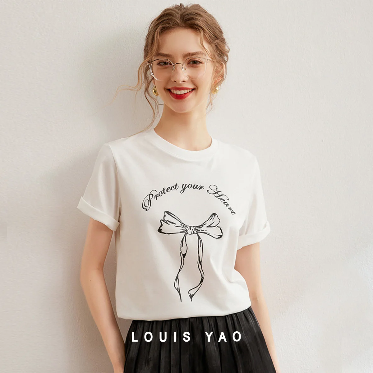 Bowknot Print Women's T-shirt Round Neck Pullover Short Sleeve Tees Letter Pattern Tops for Woman Female Clothing Summer 2025
Bowknot Print Women's T-shirt Round Neck Pullover Short Sleeve Tees Letter Pattern Tops for Woman Female Clothing Summer 2025