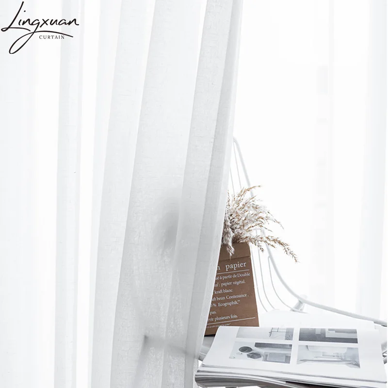 White Cotton Linen Tulle Curtains For Living Room Modern Sheer Voile Curtain For Bedroom Window Screen Blind Drapes Custom Made
White Cotton Linen Tulle Curtains For Living Room Modern Sheer Voile Curtain For Bedroom Window Screen Blind Drapes Custom Made