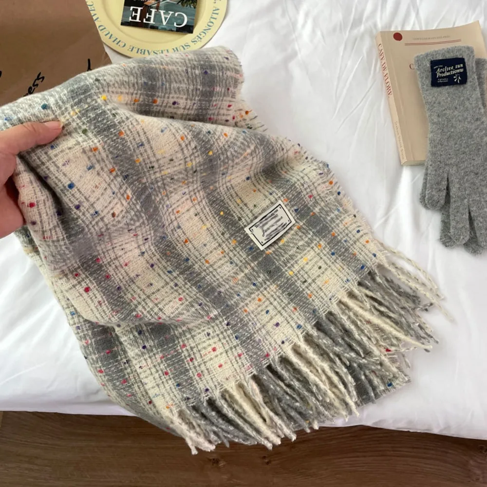 Классический клетчатый шарф с кисточками в радужную фасоль, плюшевая кашемировая шаль, длинная шаль, однотонные шарфы в корейском стиле, накидка для девочек 
Классический клетчатый шарф с кисточками в радужную фасоль, плюшевая кашемировая шаль, длинная шаль, однотонные шарфы в корейском стиле, накидка для девочек